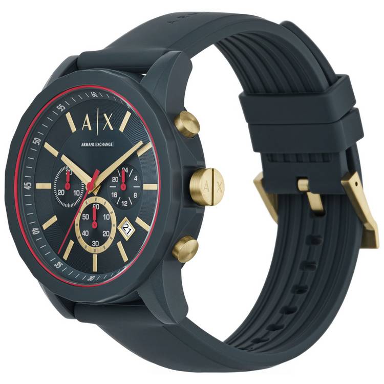 Armani Exchange blue silicone strap watch (British brand)