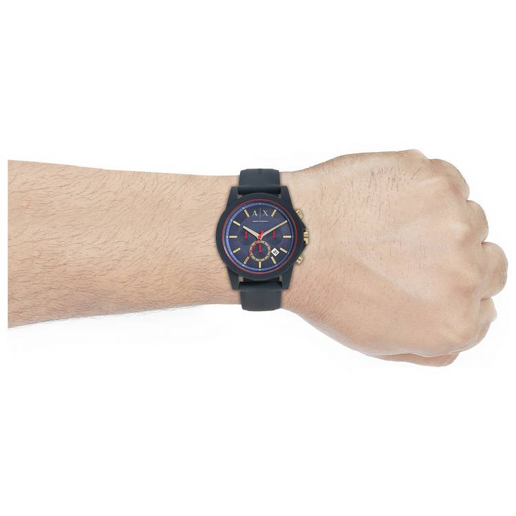 Armani Exchange blue silicone strap watch (British brand)
