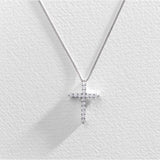 Argos Revere Silver Cubic Zirconia Cross Pendant Necklace, 45.5cm- Buy online at McGrocer