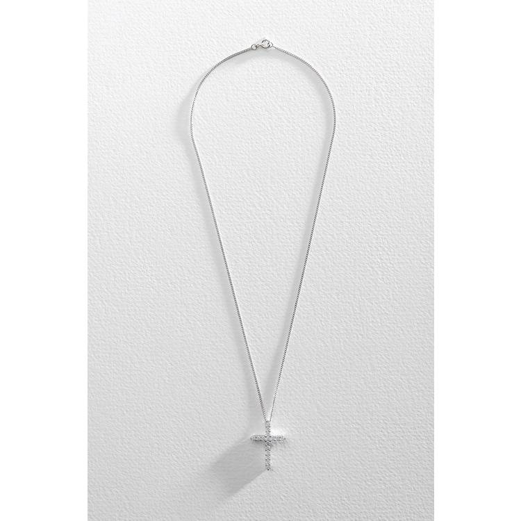 Revere silver cubic zirconia cross pendant necklace - British product