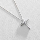 Revere silver cubic zirconia cross pendant necklace - British product