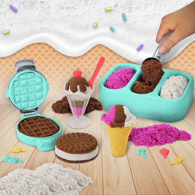 Kinetic Sand Ice Cream Treats Playset 454g, imported from the UK