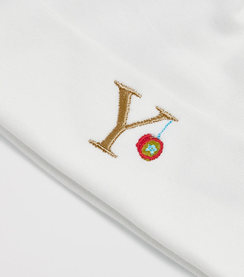 Paint My Dreams baby beanie embroidered Y, imported from the UK