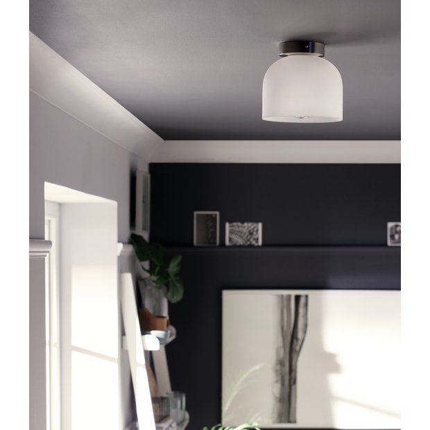 Argos Home flush ceiling light chrome 17.5cm - British product