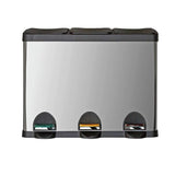 Habitat 45L triple compartment recycling bin, stainless steel - British product