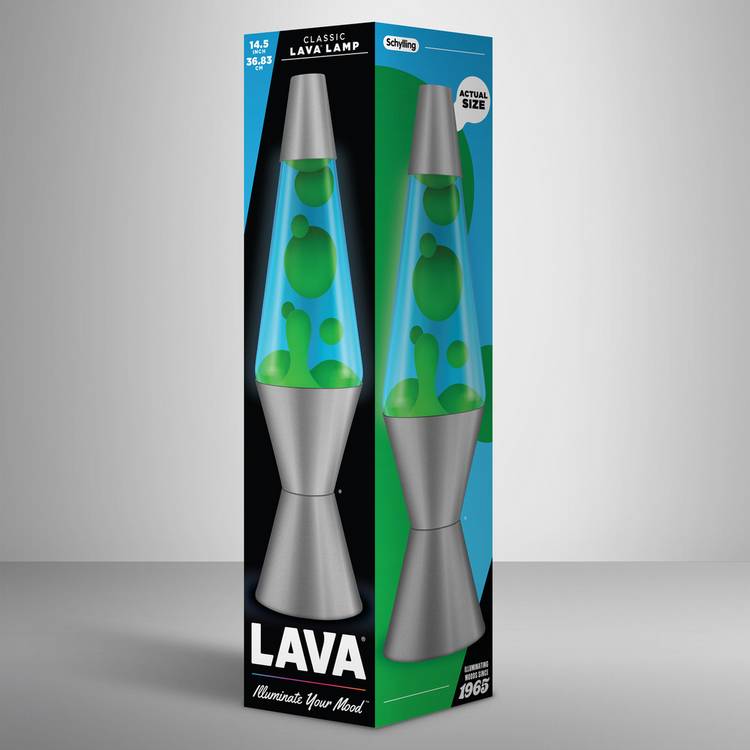 Deep Ocean lava lamp green-blue 14.5in - British product