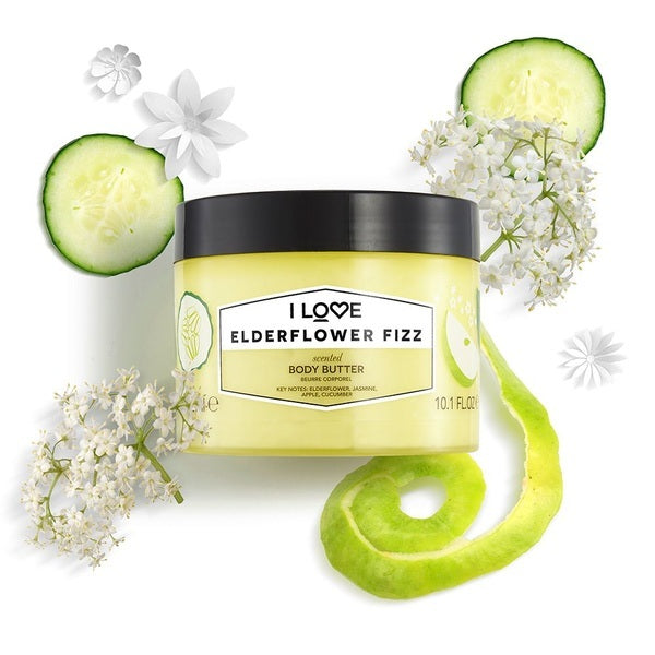 I Love Body Butter Elderflower Fizz 300ml, imported from the UK