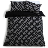 Argos Home Greek Geo bedding set single black grey (British brand)