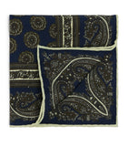 Dunhill mulberry silk floral medallion pocket square, UK version