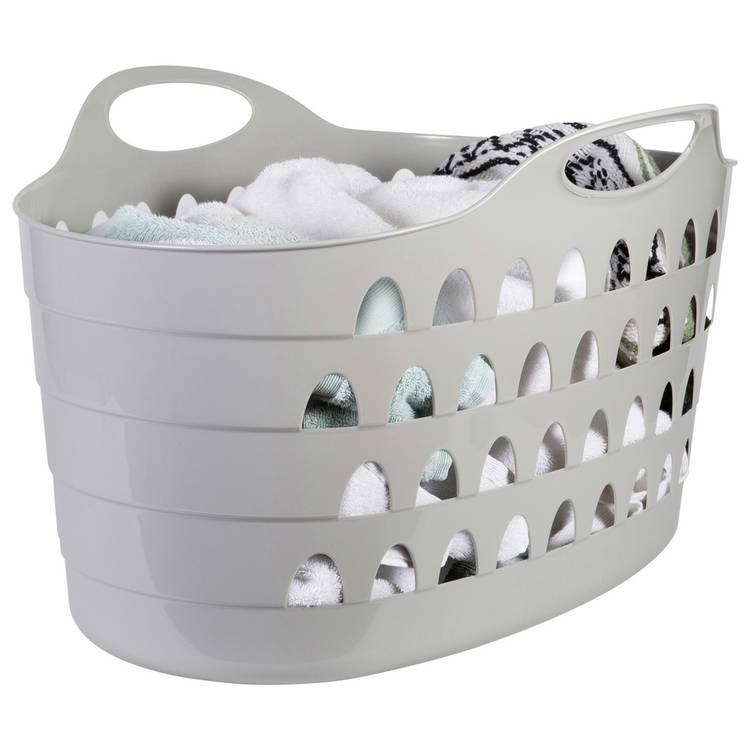 Strata 52L flexible laundry basket in grey (British brand)
