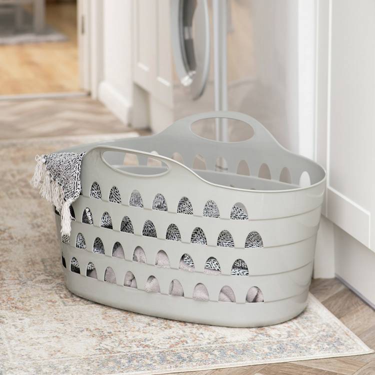 Strata 52L flexible laundry basket in grey (British brand)