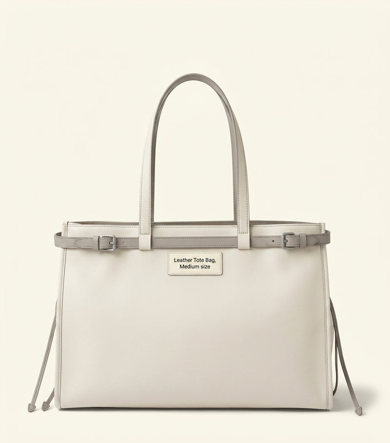 Prada large leather belted tote bag H30cm (British brand)
