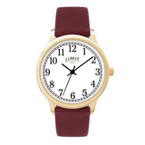 Limit white dial burgundy strap ladies watch (British brand)