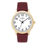 Argos Limit Ladies White Dial Burgundy Faux Leather Strap Watch- Buy online at McGrocer
