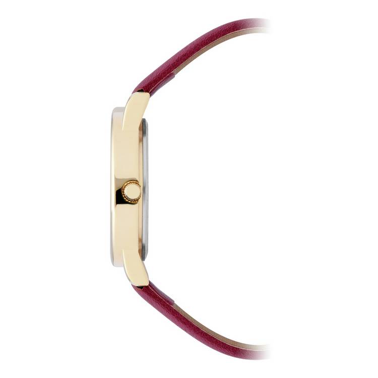 Limit white dial burgundy strap ladies watch (British brand)