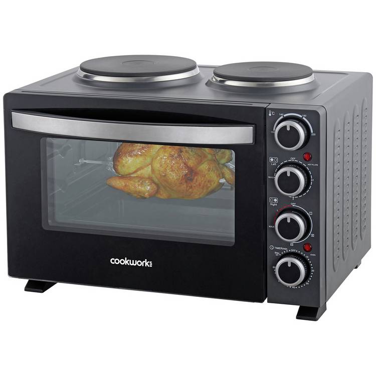 Cookworks 28L Mini Oven with Hob, UK version