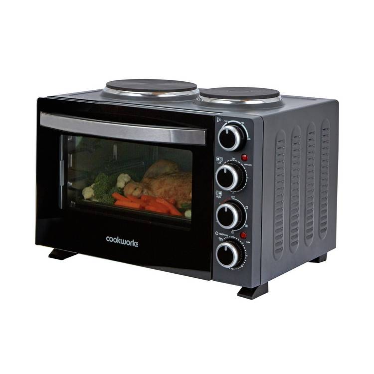 Cookworks 28L Mini Oven with Hob, UK version