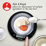 Salter round marble digital kitchen scale black, imported from the UK