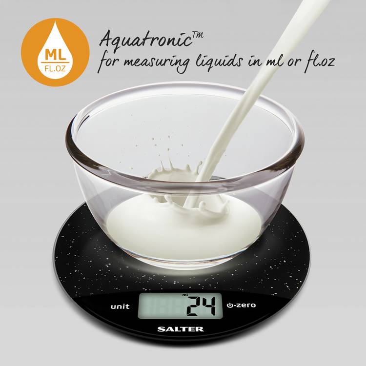 Salter round marble digital kitchen scale black, imported from the UK