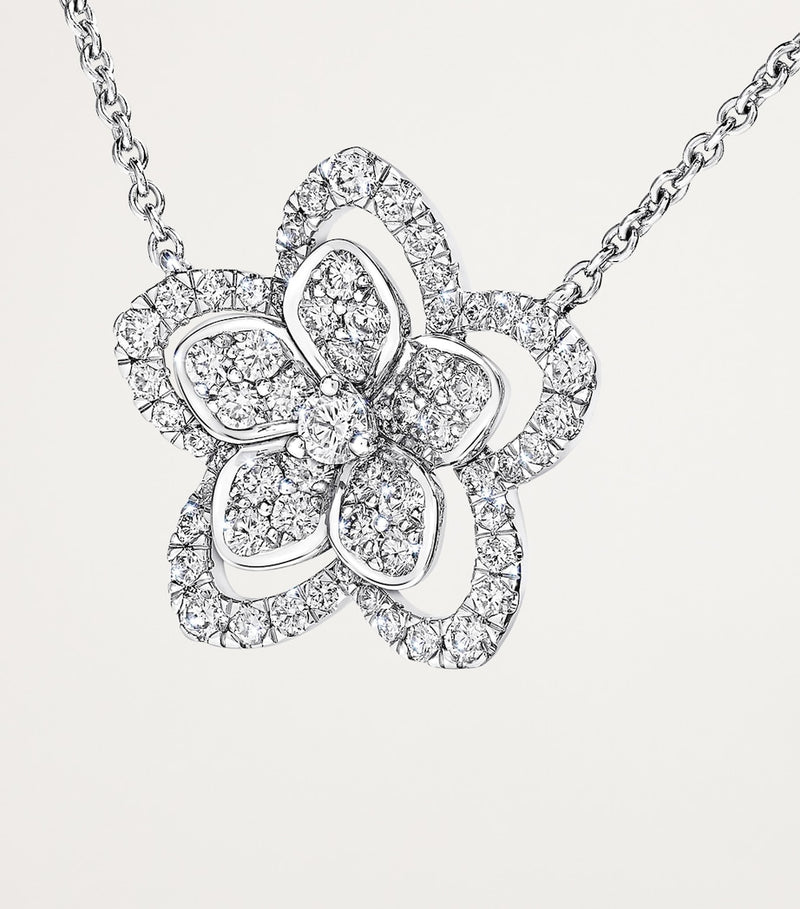 Graff Wild Flower white gold diamond necklace, imported from the UK