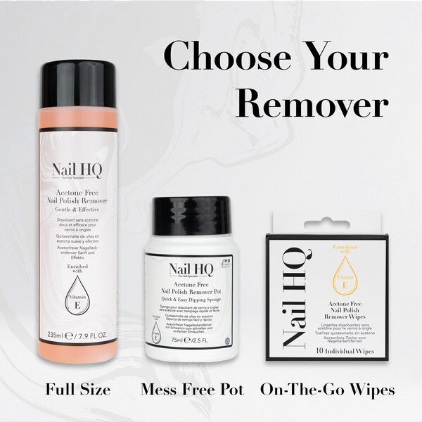 Nail HQ Acetone Free Nail Polish Remover 235ml, imported from the UK
