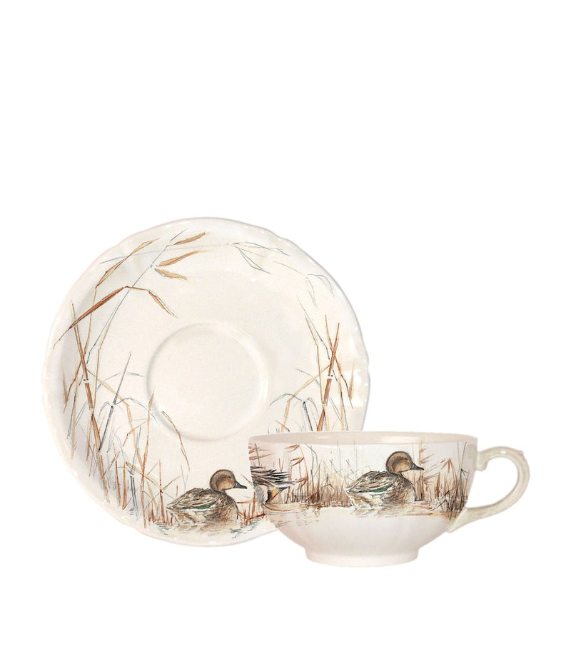 Gien Sologne breakfast cups and saucers set 18cm, UK version