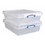 Argos Really Useful 2x61.5L Clear Wheeled Plastic Storage Boxes- Buy online at McGrocer