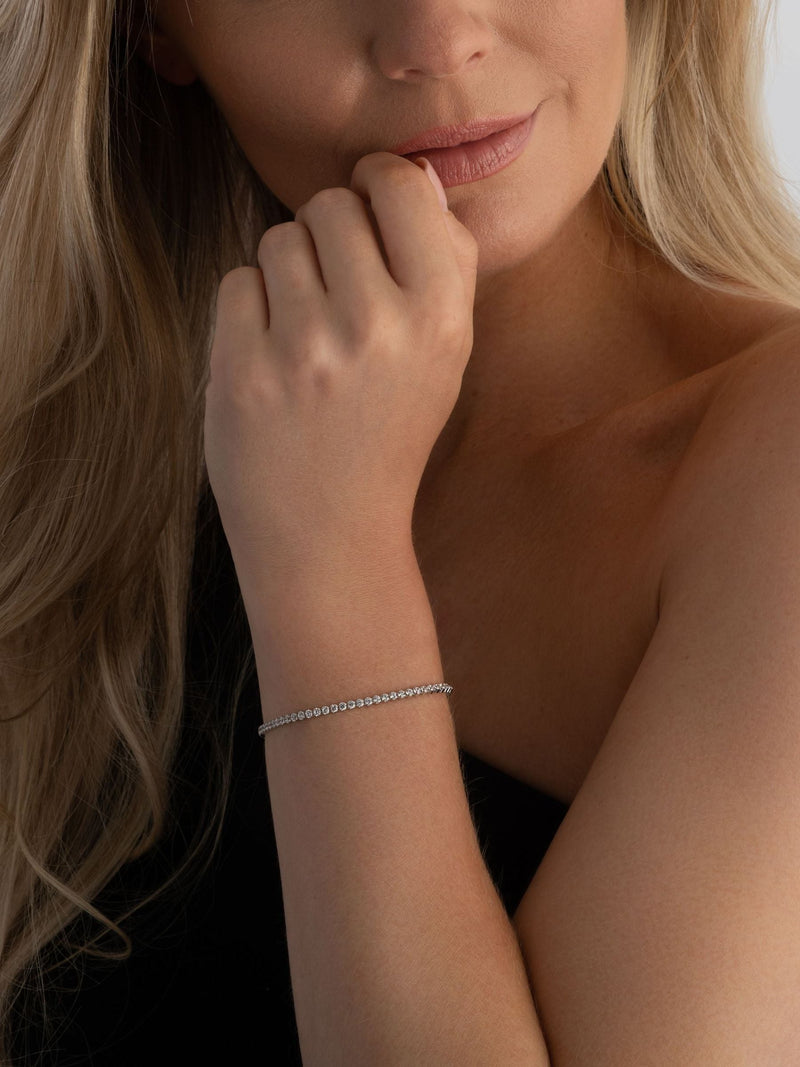 Sterling silver cubic zirconia tennis bracelet 18cm (British brand)