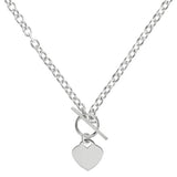 Argos Revere Sterling Silver Heart T-Bar Necklace 51cm- Buy online at McGrocer
