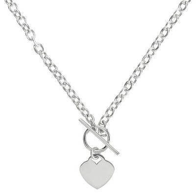 Argos Revere Sterling Silver Heart T-Bar Necklace 51cm- Buy online at McGrocer