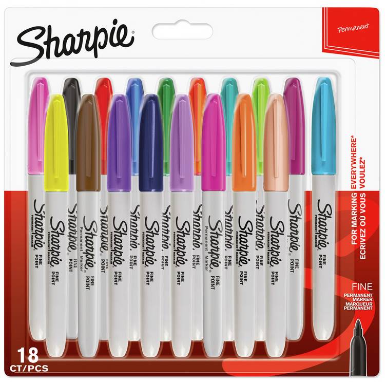 Sharpie fine tip permanent markers 18 pack - British product