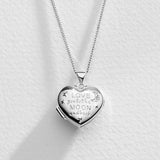Argos Moon & Back Love You to the Moon and Back Silver Heart Locket with Chain 45.5cm- Buy online at McGrocer