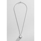 Moon & Back silver heart locket with cubic zirconia and chain - British product