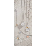 Moon & Back silver heart locket with cubic zirconia and chain - British product