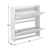 GFW narrow gloss white shoe cabinet for hallway storage (British brand)