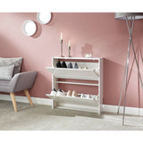 GFW narrow gloss white shoe cabinet for hallway storage (British brand)