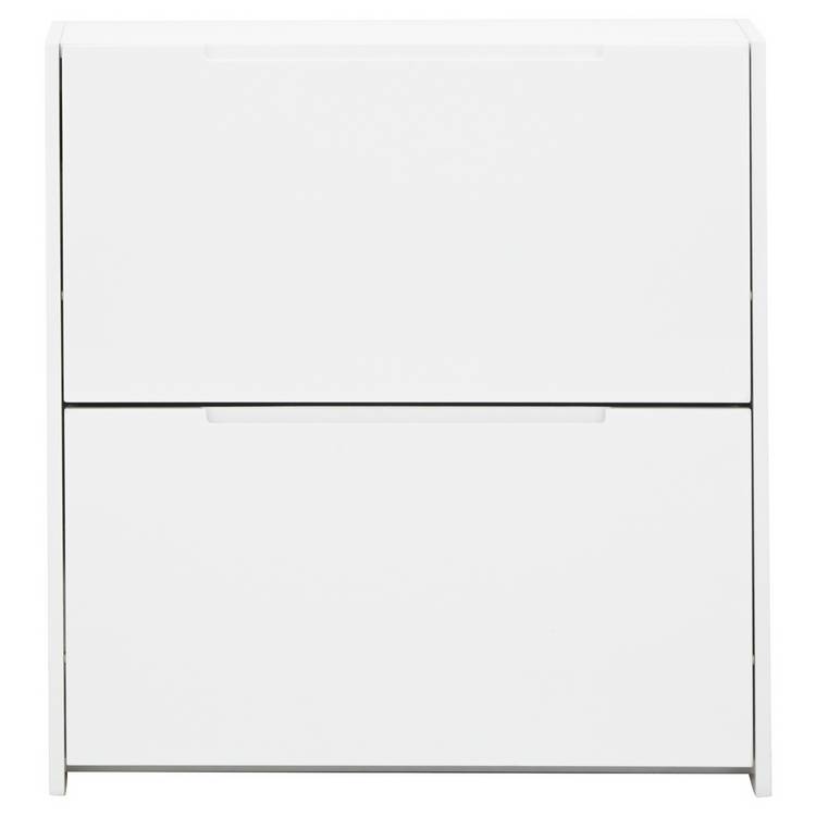 GFW narrow gloss white shoe cabinet for hallway storage (British brand)