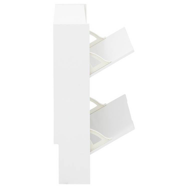 GFW narrow gloss white shoe cabinet for hallway storage (British brand)