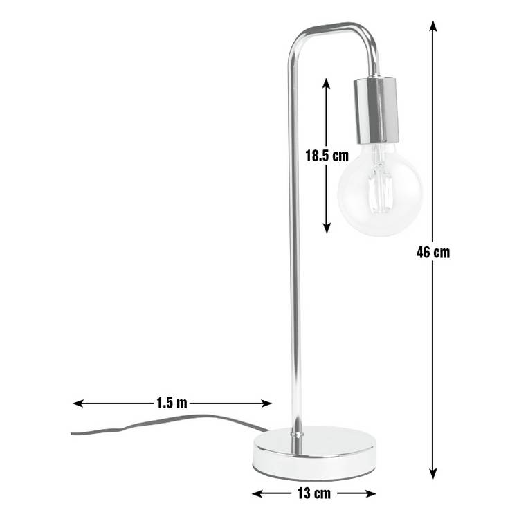 Argos Home Rayner chrome table lamp 46cm, imported from the UK