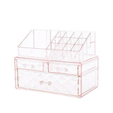 Livingandhome Plastic Tiered Makeup Organizer Pink, UK version