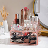 Livingandhome Plastic Tiered Makeup Organizer Pink, UK version