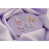 Revere sterling silver cubic zirconia huggie earrings set (British brand)