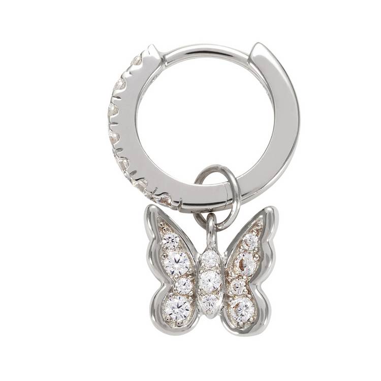 Revere sterling silver butterfly huggie hoop earrings (British brand)
