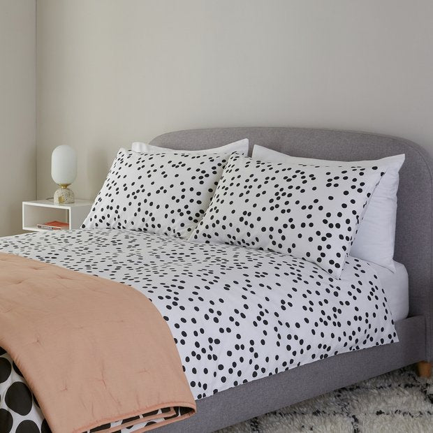 Habitat black cotton pillowcase pair 75x50cm, imported from the UK