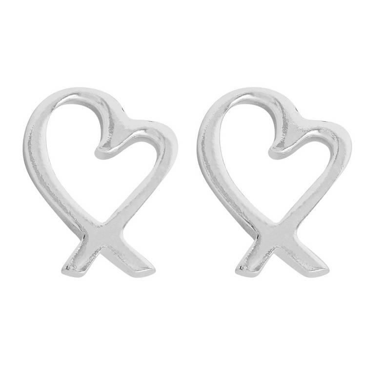 Revere heart stud earrings sterling silver - British product