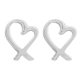 Revere heart stud earrings sterling silver - British product
