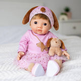 Tiny Treasures baby doll 44cm with puppy toy, UK version