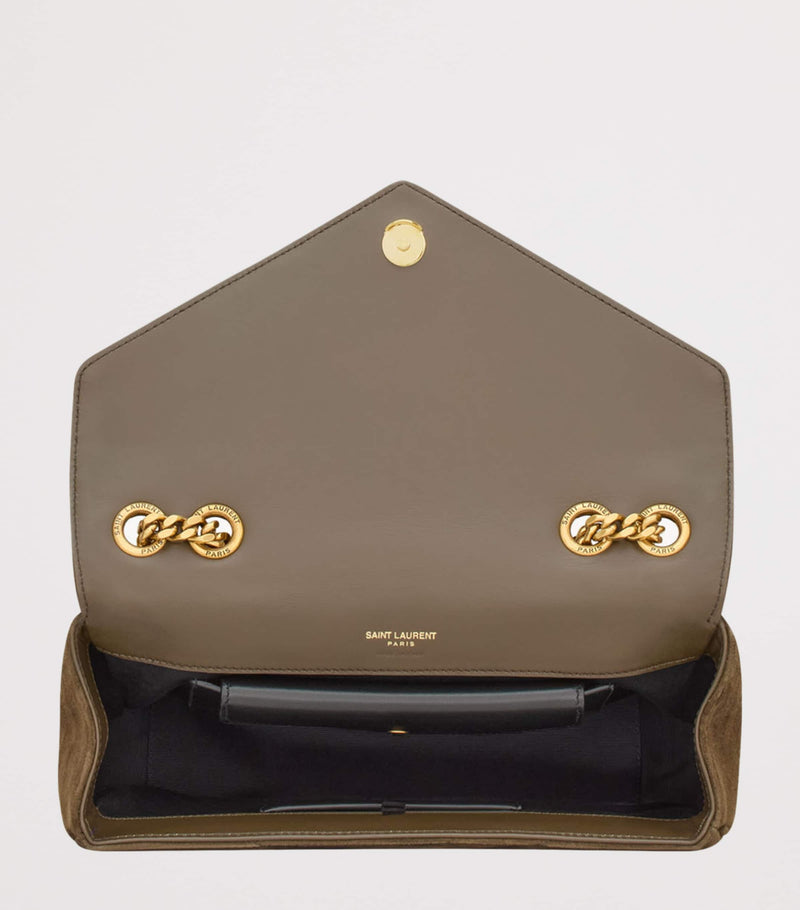 Saint Laurent Small Loulou shoulder bag in padded suede, imported from the UK