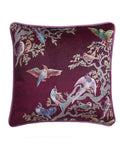 Laurence Llewelyn-Bowen pink velvet cushion Birdity Absurdity, UK version