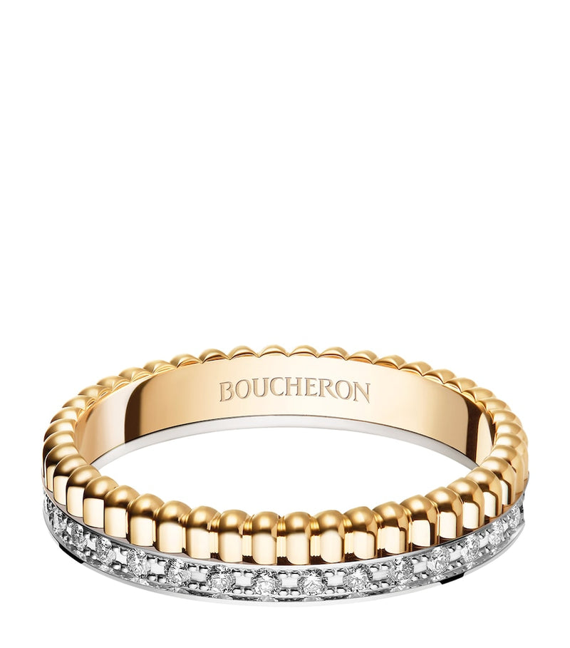 Boucheron Quatre Radiant wedding band with 33 diamonds, imported from the UK